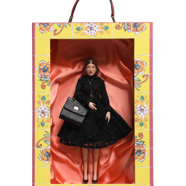 Dolce & Gabbana Black Dress Ceramic Porcelain Fashion Leather Sicily Dolls