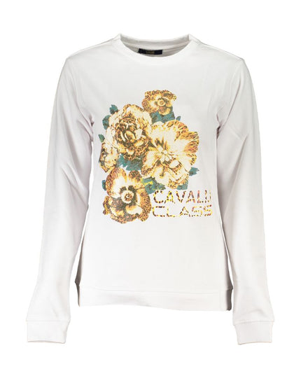 Cavalli Class White Cotton Sweater