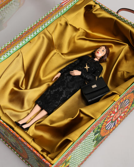 Dolce & Gabbana Black Dress Ceramic Porcelain Fashion Leather Sicily Dolls