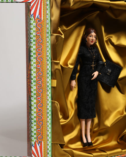 Dolce & Gabbana Black Dress Ceramic Porcelain Fashion Leather Sicily Dolls