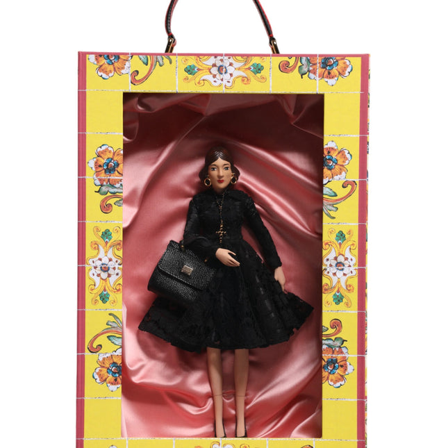Dolce & Gabbana Black Dress Ceramic Porcelain Fashion Leather Sicily Dolls