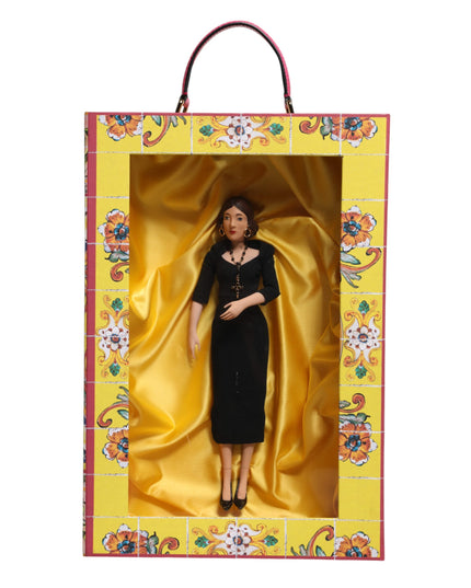 Dolce & Gabbana Black Dress Ceramic Porcelain Fashion Leather Sicily Dolls