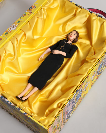 Dolce & Gabbana Black Dress Ceramic Porcelain Fashion Leather Sicily Dolls