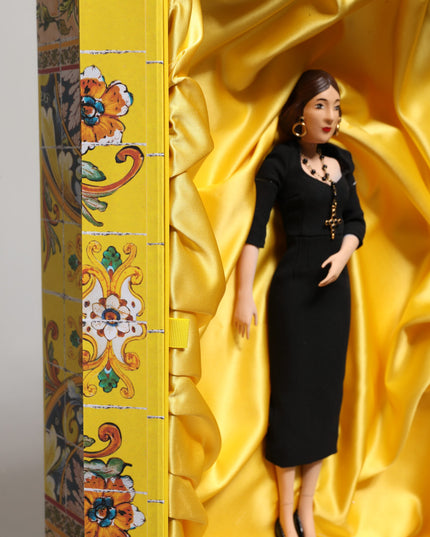 Dolce & Gabbana Black Dress Ceramic Porcelain Fashion Leather Sicily Dolls