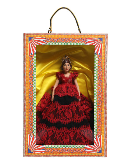 Dolce & Gabbana Red Dress Ceramic Porcelain Fashion Box Leather Sicily Dolls