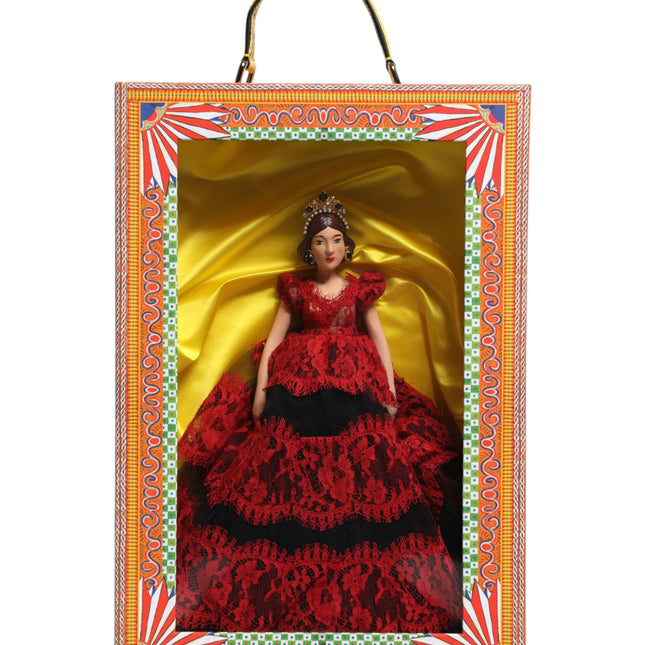 Dolce & Gabbana Red Dress Ceramic Porcelain Fashion Box Leather Sicily Dolls