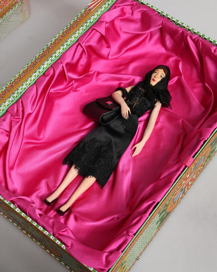 Dolce & Gabbana Black Dress Ceramic Porcelain Fashion Leather Sicily Dolls