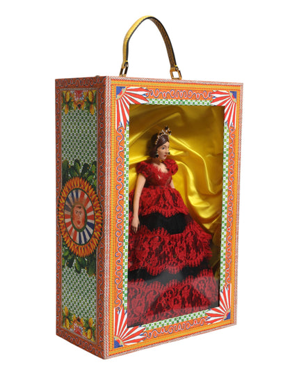 Dolce & Gabbana Red Dress Ceramic Porcelain Fashion Box Leather Sicily Dolls