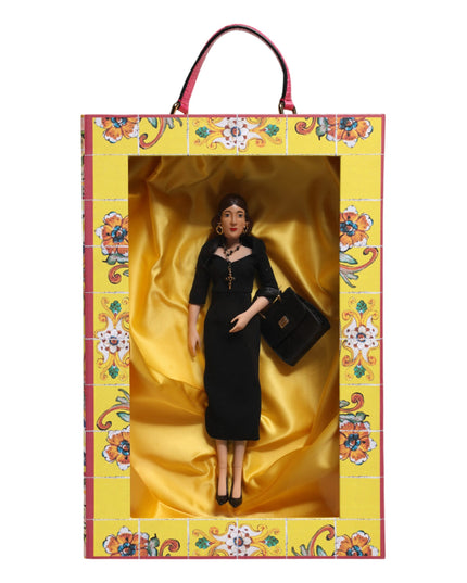 Dolce & Gabbana Black Dress Ceramic Porcelain Fashion Leather Sicily Dolls