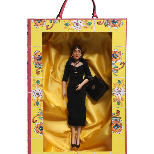 Dolce & Gabbana Black Dress Ceramic Porcelain Fashion Leather Sicily Dolls