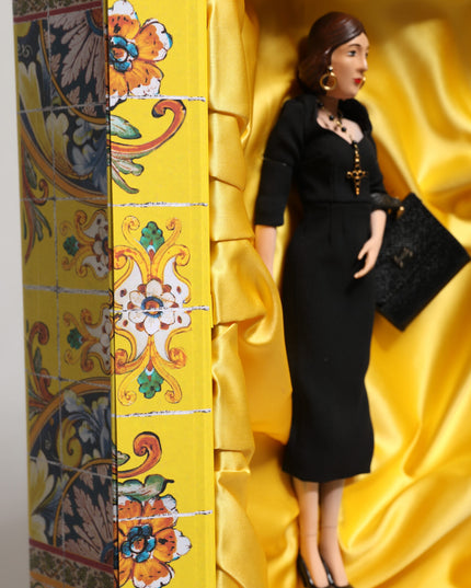Dolce & Gabbana Black Dress Ceramic Porcelain Fashion Leather Sicily Dolls