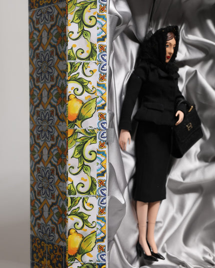 Dolce & Gabbana Black Dress Ceramic Porcelain Fashion Leather Sicily Dolls