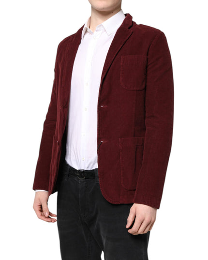 GF Ferre Maroon Corduroy Regular Fit Men Coat Blazer Jacket