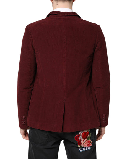 GF Ferre Maroon Corduroy Regular Fit Men Coat Blazer Jacket
