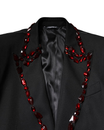 Dolce & Gabbana Black SICILIA CrystalEmbellished Coat Blazer
