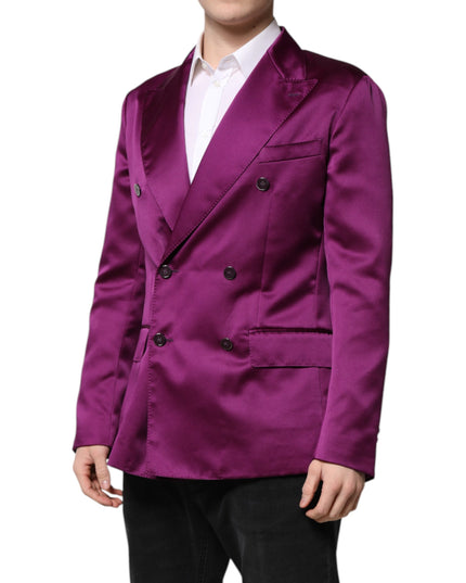 Dolce & Gabbana Purple Double Breasted Men Suit Coat Blazer