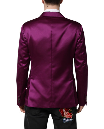 Dolce & Gabbana Purple Double Breasted Men Suit Coat Blazer
