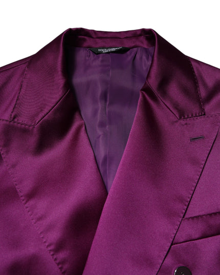Dolce & Gabbana Purple Double Breasted Men Suit Coat Blazer