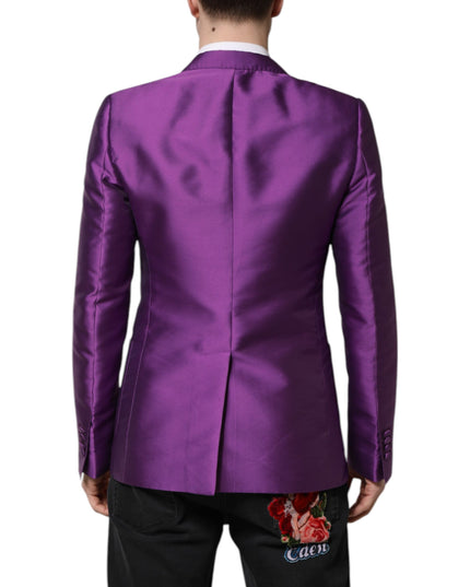 Dolce & Gabbana Purple Double Breasted Men Suit Coat Blazer
