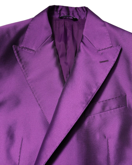 Dolce & Gabbana Purple Double Breasted Men Suit Coat Blazer