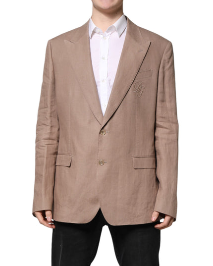 Dolce & Gabbana Beige TAORMINA Single Breasted Coat Blazer