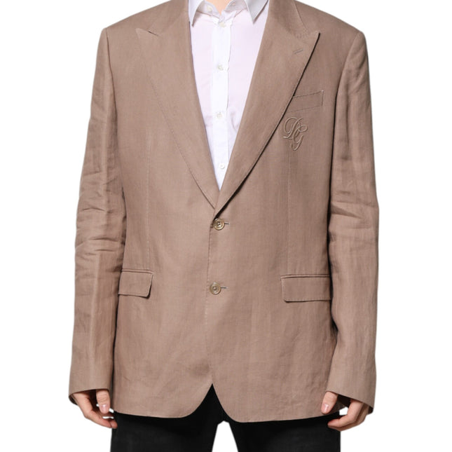 Dolce & Gabbana Beige TAORMINA Single Breasted Coat Blazer