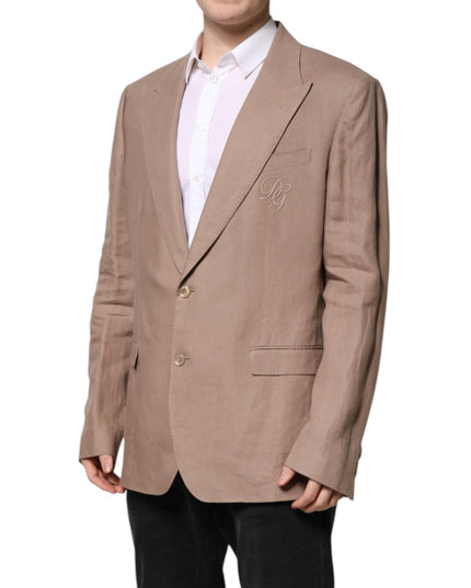 Dolce & Gabbana Beige TAORMINA Single Breasted Coat Blazer
