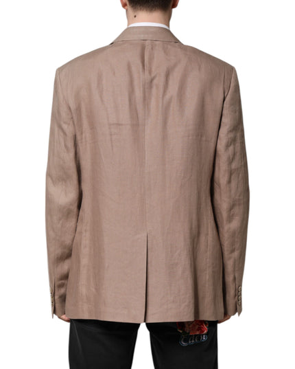 Dolce & Gabbana Beige TAORMINA Single Breasted Coat Blazer