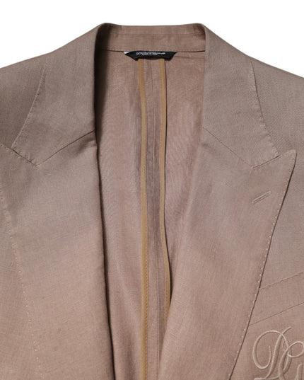 Dolce & Gabbana Beige TAORMINA Single Breasted Coat Blazer