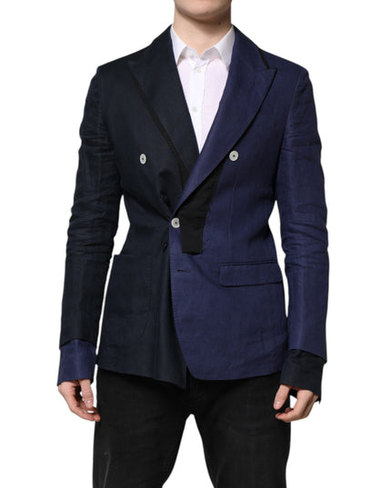 Dolce & Gabbana Navy Blue Double Breasted Suit Coat Blazer