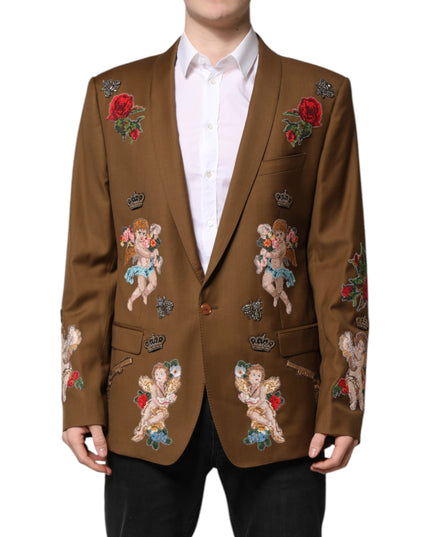 Dolce & Gabbana Brown MARTINI Single Breasted Coat Blazer