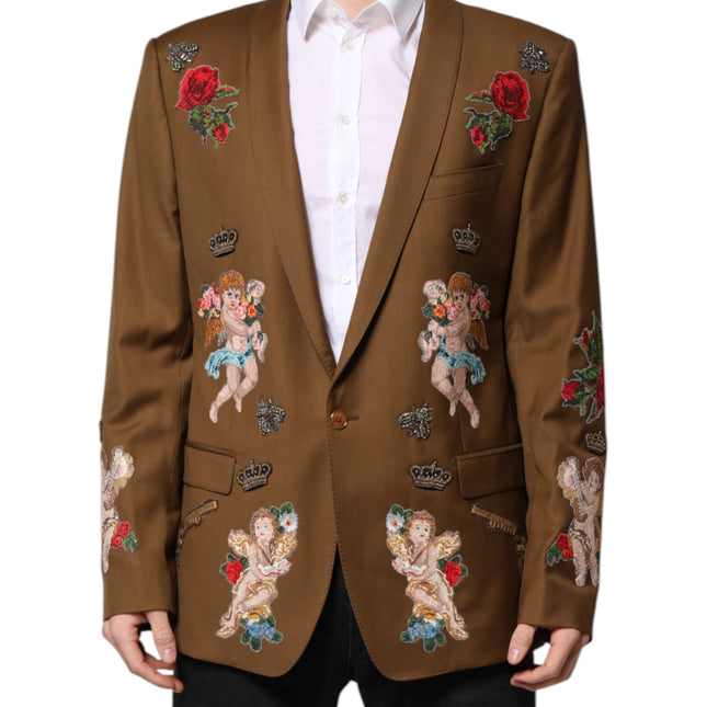 Dolce & Gabbana Brown MARTINI Single Breasted Coat Blazer