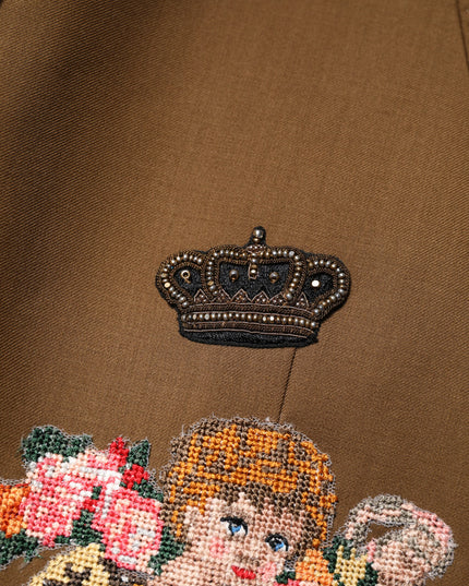 Dolce & Gabbana Brown MARTINI Single Breasted Coat Blazer