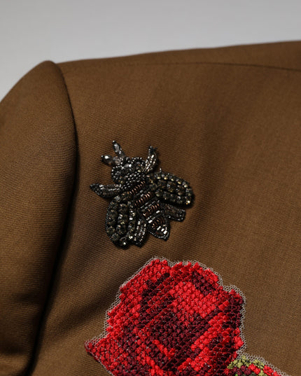 Dolce & Gabbana Brown MARTINI Single Breasted Coat Blazer