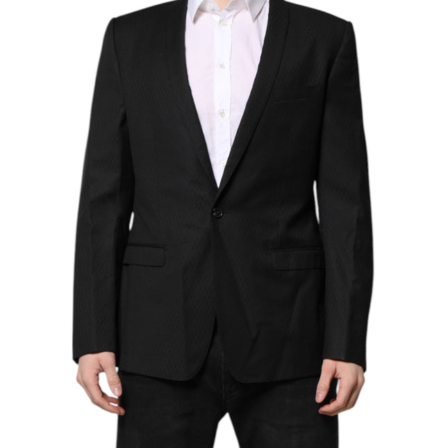 Dolce & Gabbana Black GOLD Single Breasted Suit Coat Blazer