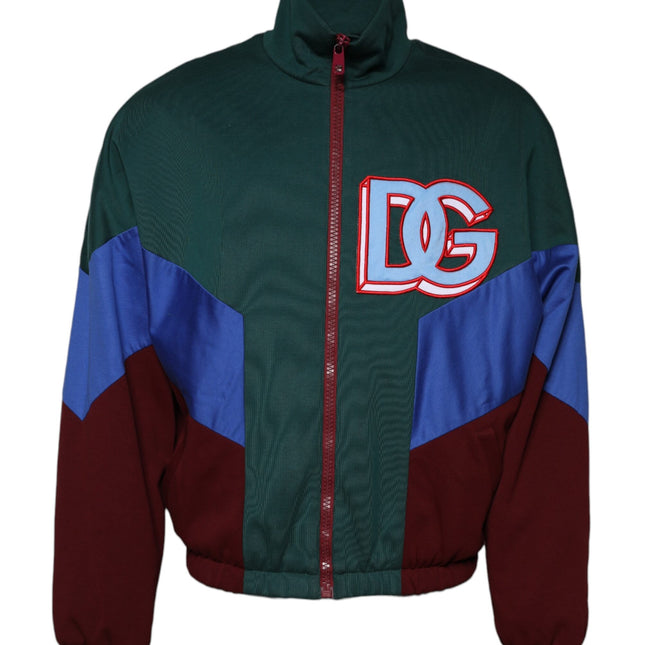 Dolce & Gabbana Multicolor Cotton Logo Full Zip Jacket