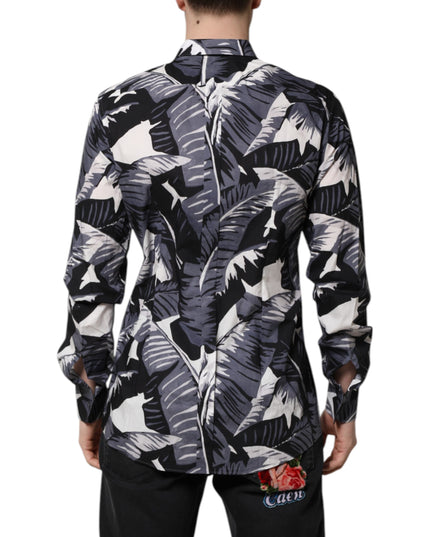 Dolce & Gabbana Multicolor GOLD Cotton Banana Leaf Print Shirt
