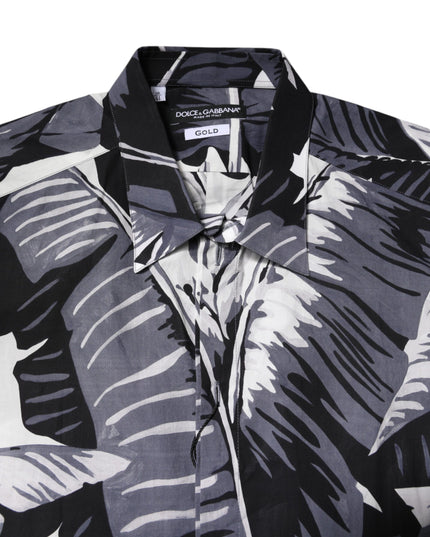 Dolce & Gabbana Multicolor GOLD Cotton Banana Leaf Print Shirt