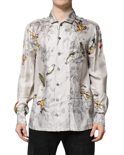 Dolce & Gabbana Multicolor Silk Printed Button Down Shirt