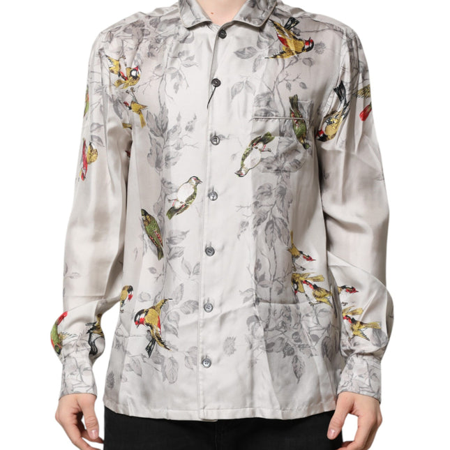 Dolce & Gabbana Multicolor Silk Printed Button Down Shirt