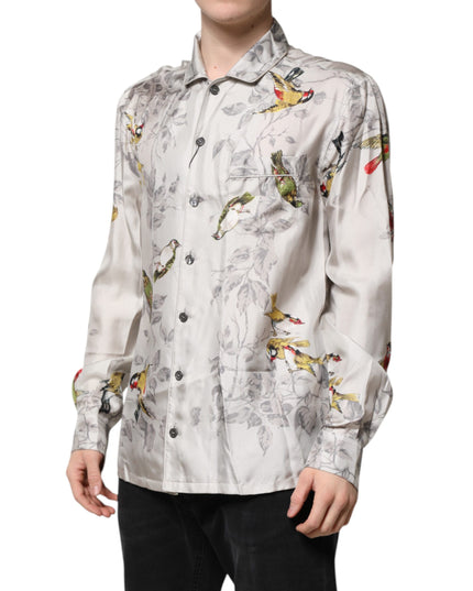 Dolce & Gabbana Multicolor Silk Printed Button Down Shirt