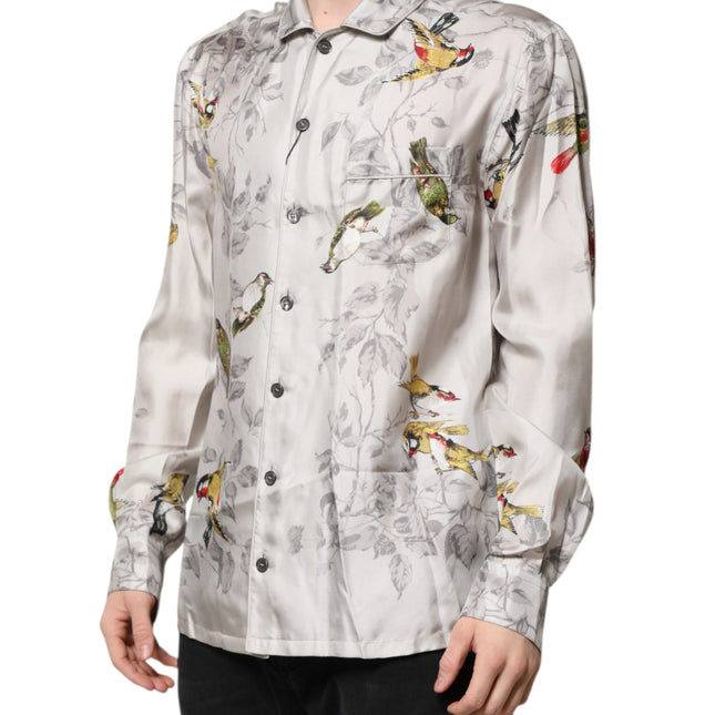 Dolce & Gabbana Multicolor Silk Printed Button Down Shirt