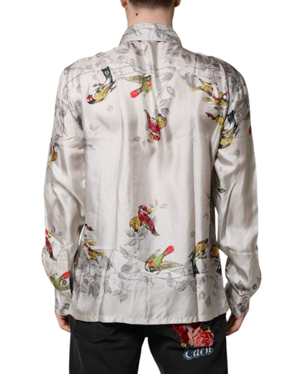 Dolce & Gabbana Multicolor Silk Printed Button Down Shirt