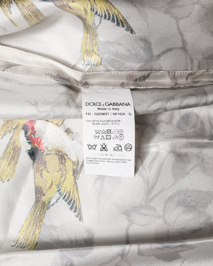 Dolce & Gabbana Multicolor Silk Printed Button Down Shirt