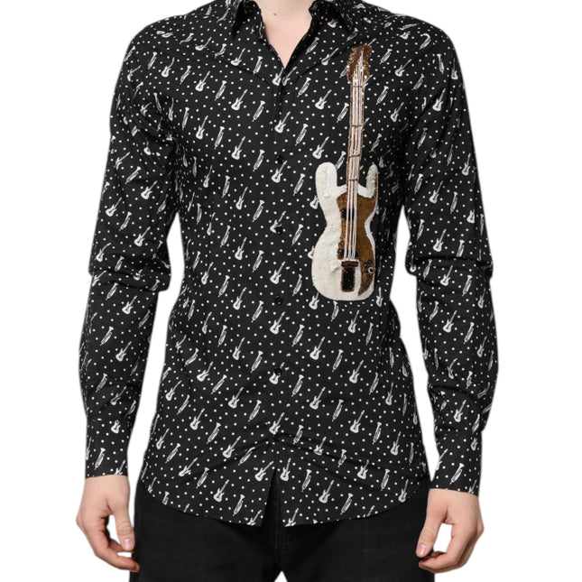 Dolce & Gabbana Black GOLD Instrument Embellished Shirt