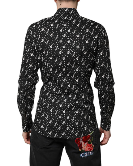 Dolce & Gabbana Black GOLD Instrument Embellished Shirt