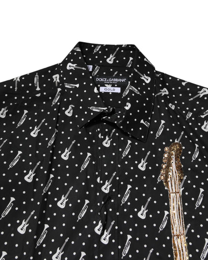 Dolce & Gabbana Black GOLD Instrument Embellished Shirt