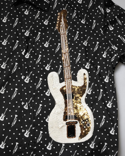 Dolce & Gabbana Black GOLD Instrument Embellished Shirt