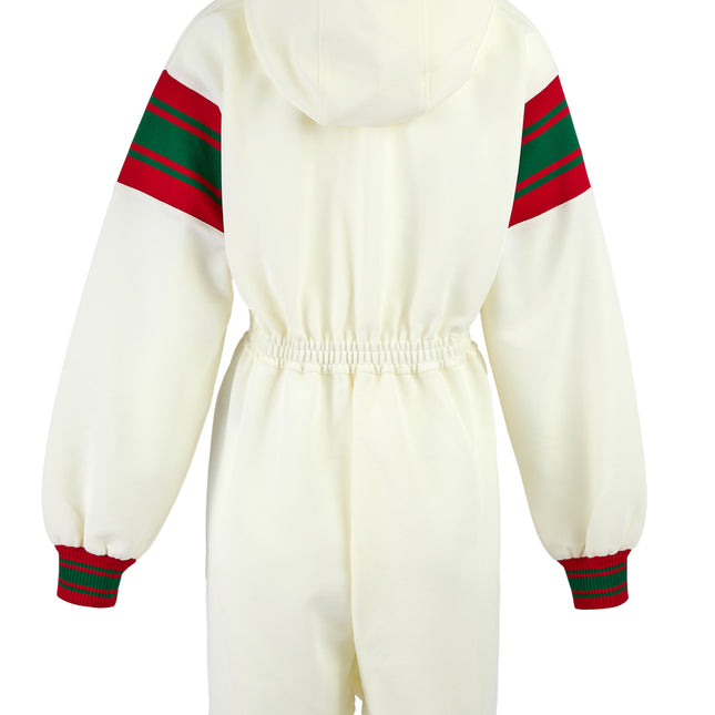 Gucci Cream Polyester Hooded Logo Sweatsuit