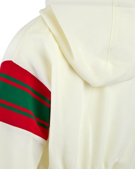 Gucci Cream Polyester Hooded Logo Sweatsuit
